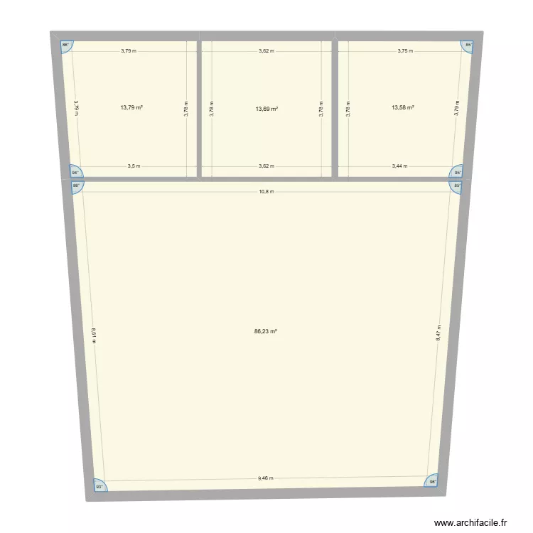 le cros. Plan de 4  et 127 m²