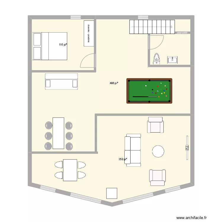 chalet. Plan de 3  et 89 m²