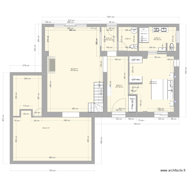 Maison La Chapelle 2. Plan de 7 pièces et 113 m2