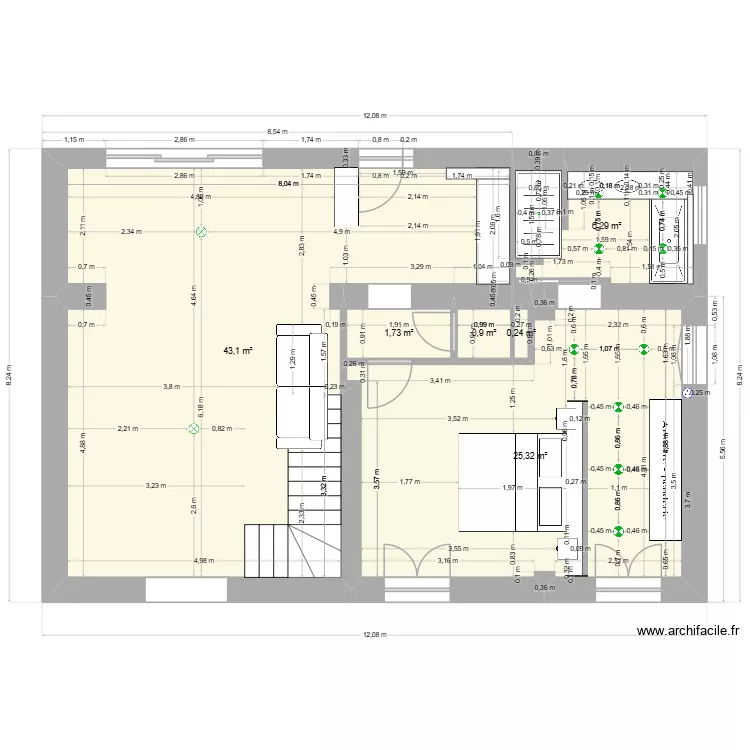 Maison La Chapelle 2. Plan de 6  et 78 m²