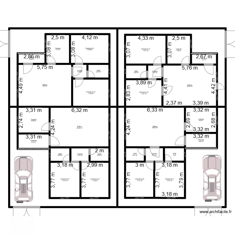 Norvege M. Plan de 34  et 409 m²