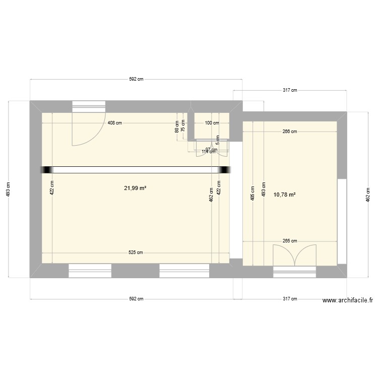 plan cuisine 10. Plan de 2 pièces et 33 m2
