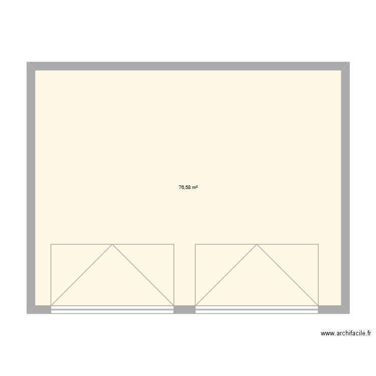 depot. Plan de 1 pièce et 77 m2
