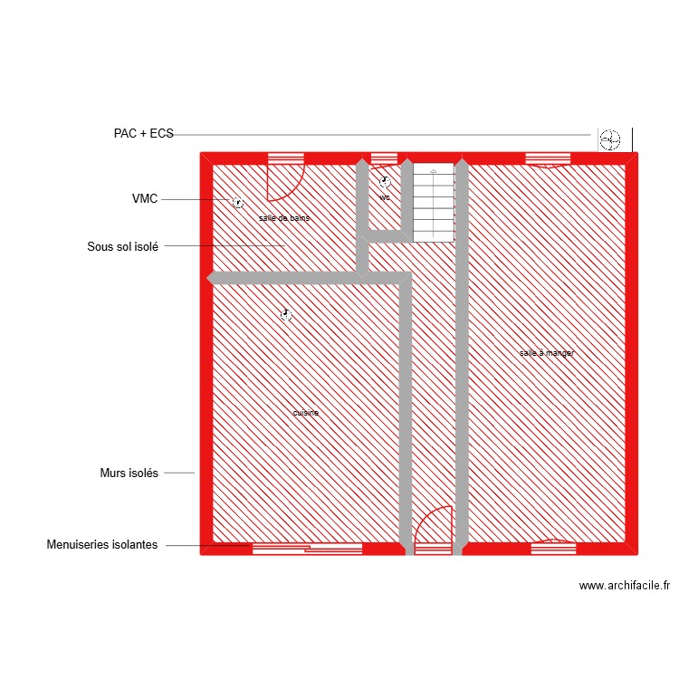 FREMONT RDC ETAPE 2. Plan de 5 pièces et 68 m2