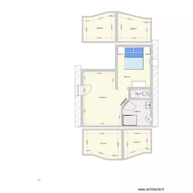 MM Perle Marine Studio vide. Plan de MM Perle Marine Studio vide. Plan de