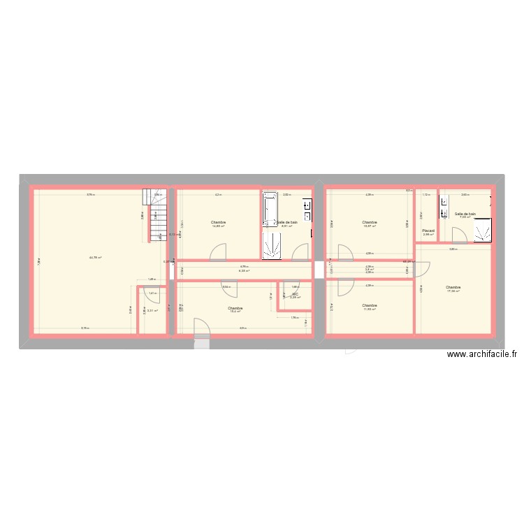 marigny. Plan de 21 pièces et 382 m2