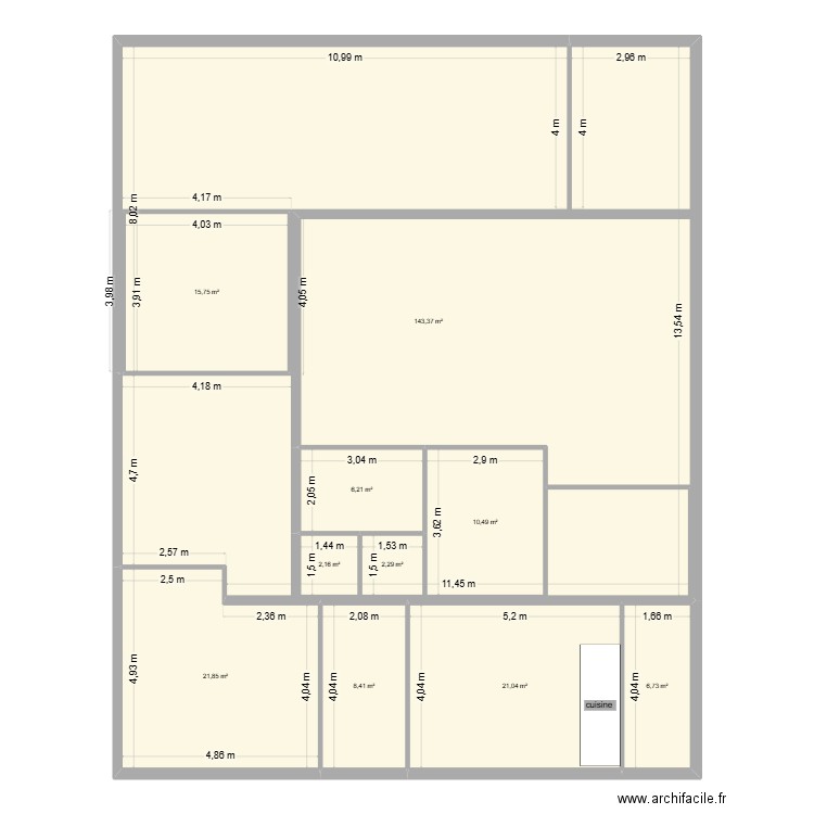 creche. Plan de 10 pièces et 266 m2