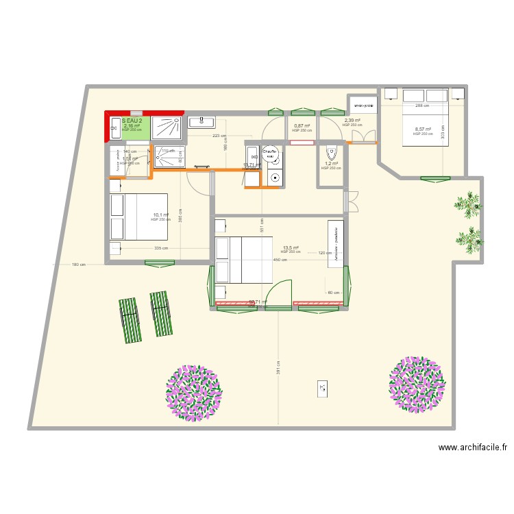 Chaumiere 2024. Plan de 10 pièces et 152 m2