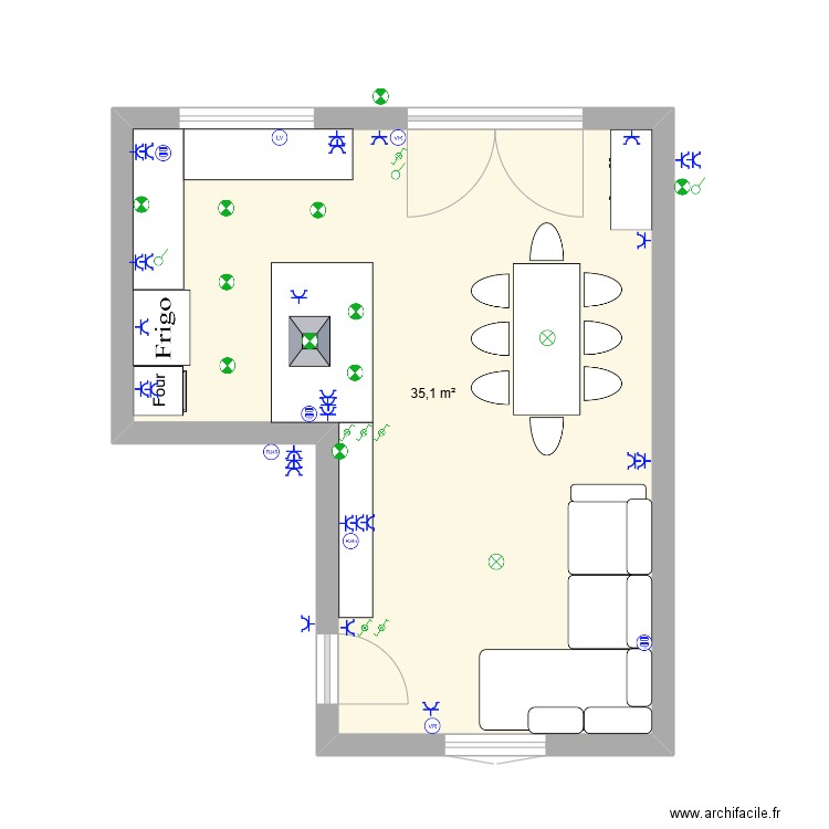 REZ REMY. Plan de 1 pièce et 35 m2