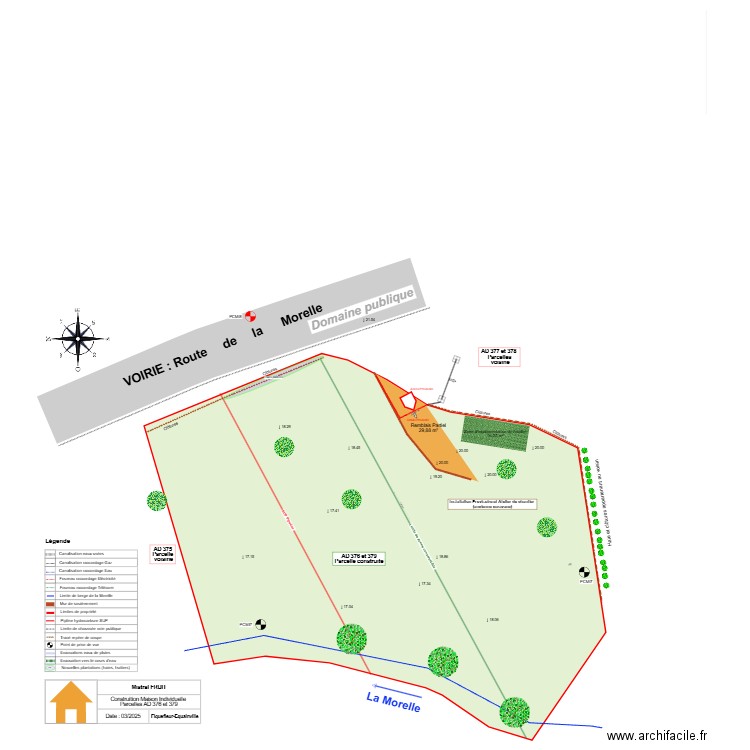 Terrain Provisoir Fiquefleur. Plan de 5 pièces et 60 m2