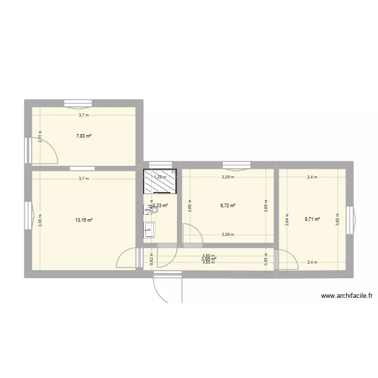 Appart Seif Sartrouville_ Plan renové_V2. Plan de 6 et 45 m² Appart Seif Sartrouville_ Plan renové_V2. Plan de 6 et 45 m²