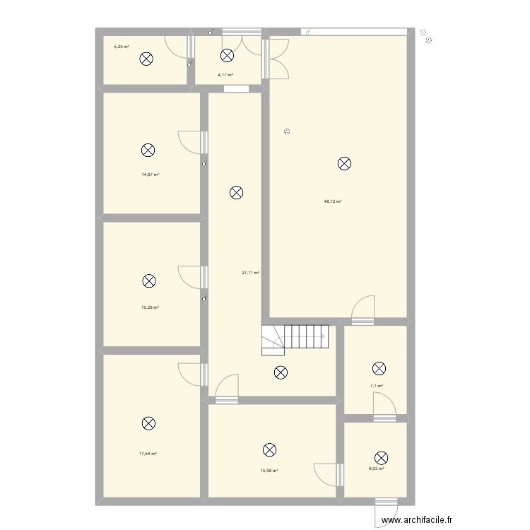 Maison. Plan de 10 pièces et 161 m2