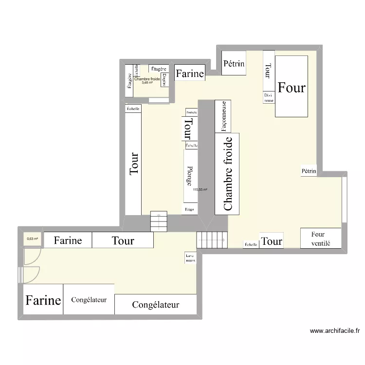 Paul. Plan de 3 pièces et 120 m²