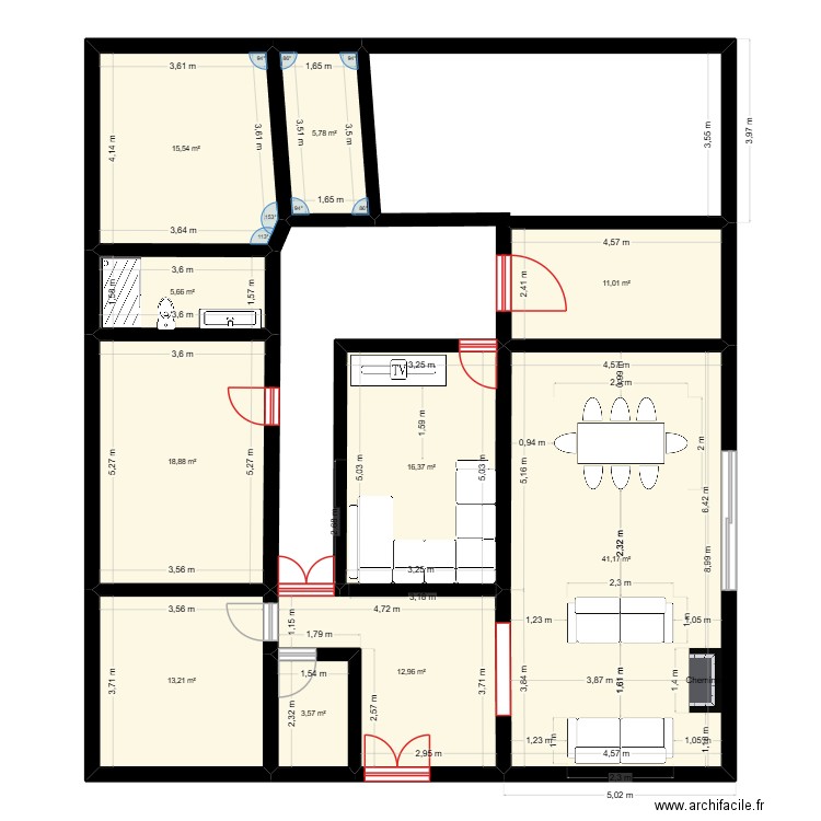 NABİL PLAN. Plan de 10 pièces et 144 m2