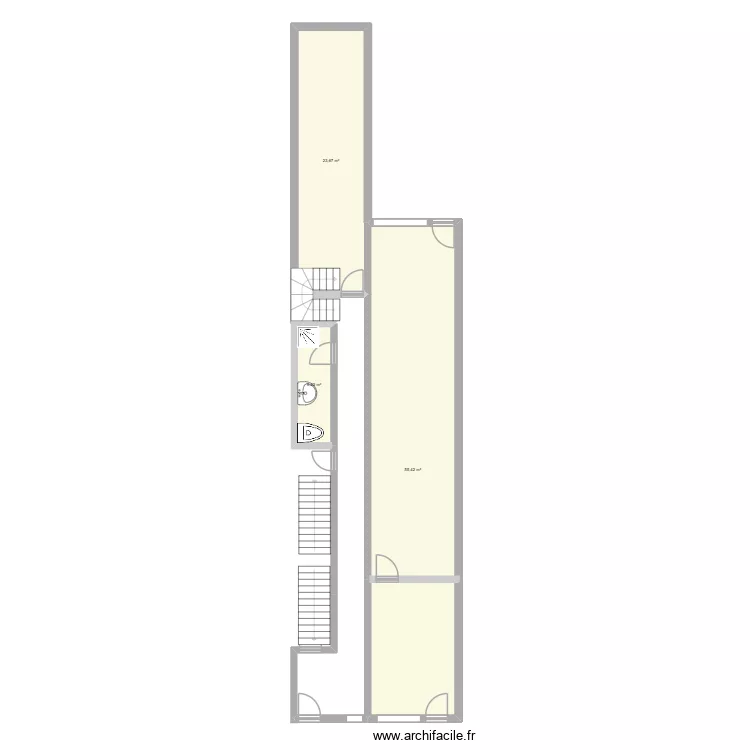 Temple. Plan de 3 Pièces et 85 m²