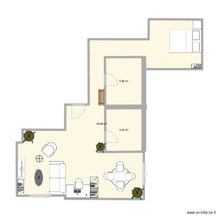 plan exact appartement. Plan de 3 pièces et 56 m2