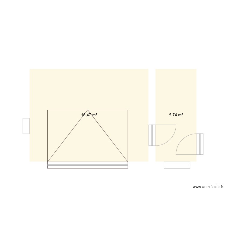 garage. Plan de 2 pièces et 22 m2