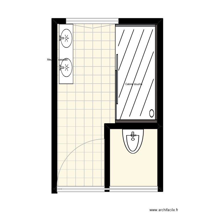 CACHAN. Plan de 2 pièces et 36 m2