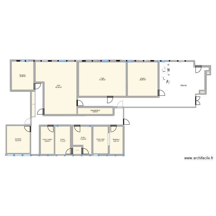 Marseille Doc city. Plan de 17 pièces et 216 m2