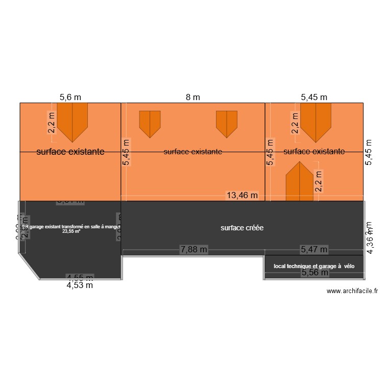 plan haut toit projeté avril 2025 v2. Plan de 0 pièce et 0 m2