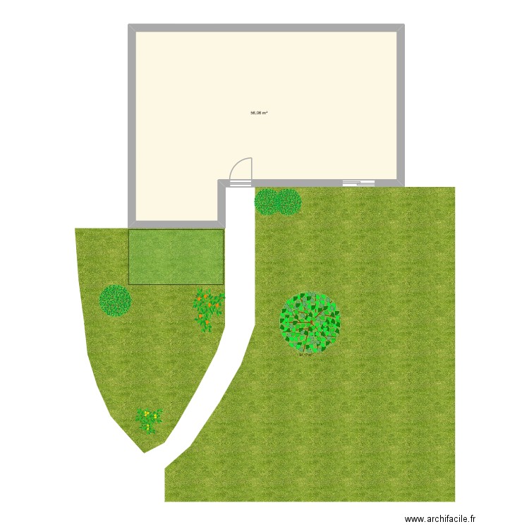avantGarage. Plan de 1 pièce et 56 m2