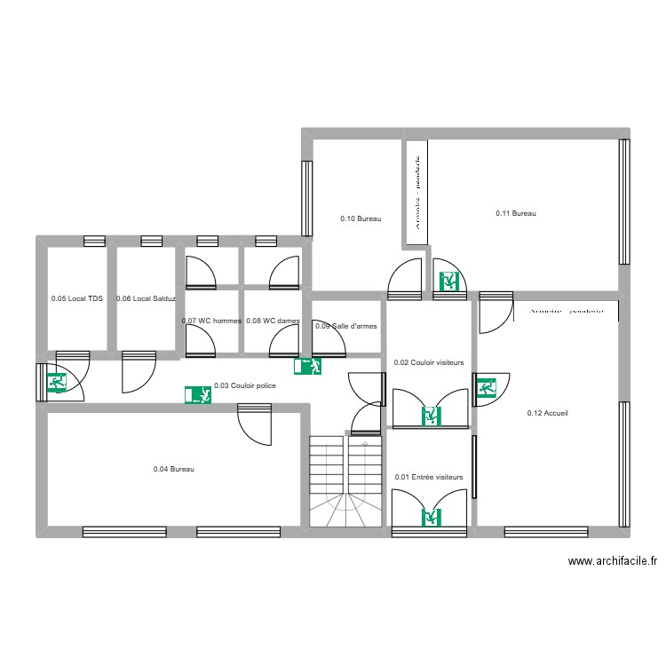 Nassogne 0. Plan de 14 pièces et 104 m2