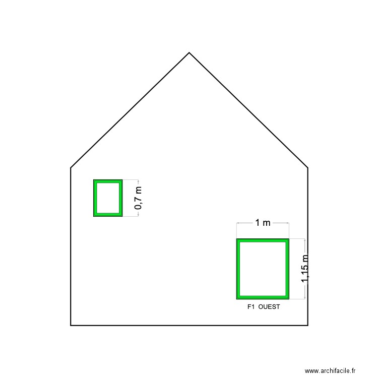 FAÇADE OUEST  OMANG FENTRES. Plan de 0 pièce et 0 m2