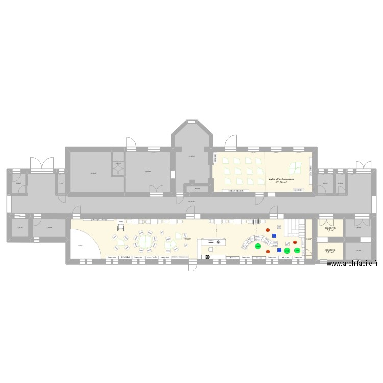 CDI N0 après travaux v2. Plan de 19 pièces et 370 m2