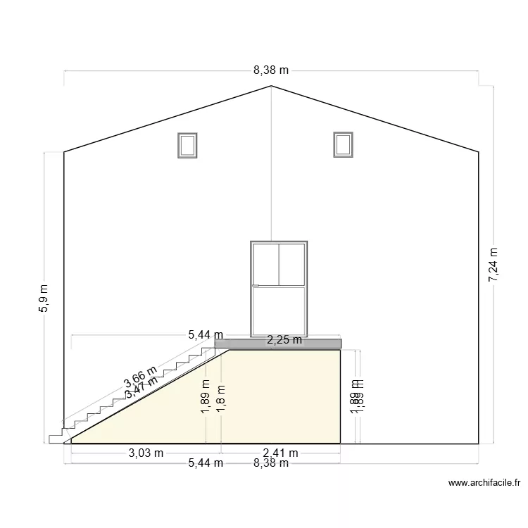 pgnon escalier. Plan de 