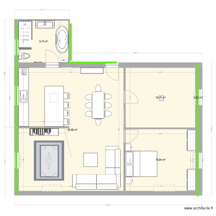 clem final. Plan de 5 pièces et 90 m2