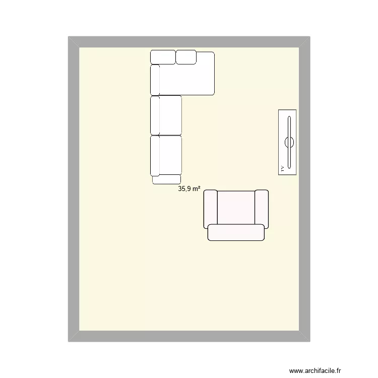 salon 2. Plan de 1  et 36 m²