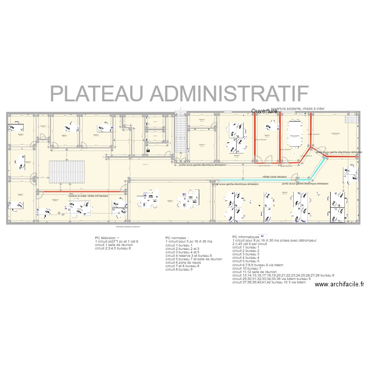 Projet adm modif Damien. Plan de 20 pièces et 763 m2