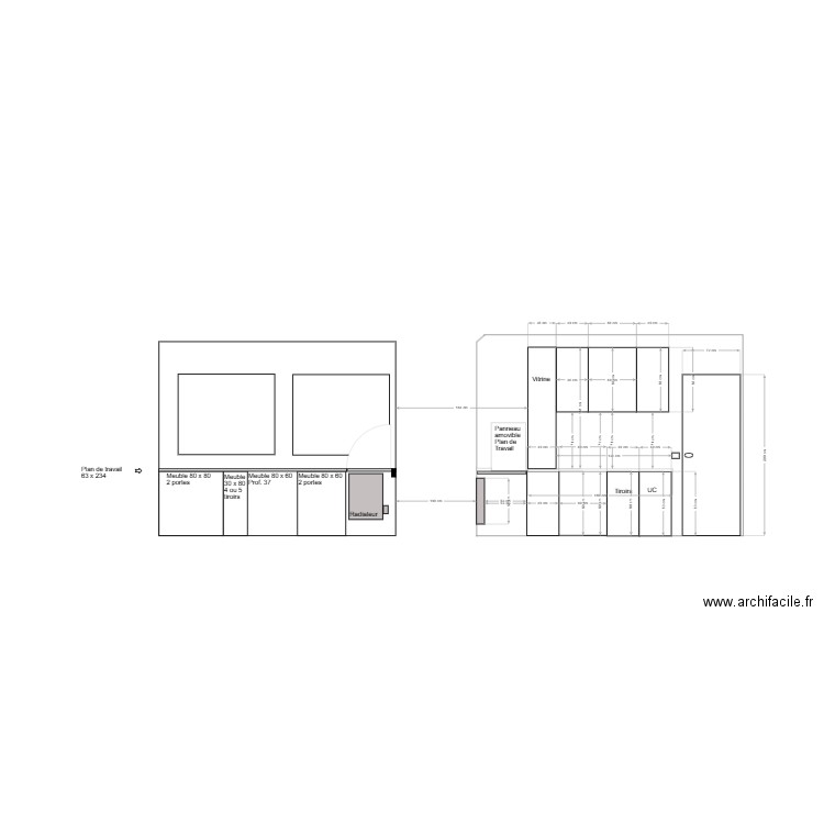 Bureau 166 - facade sud est. Plan de 0 pièce et 0 m2