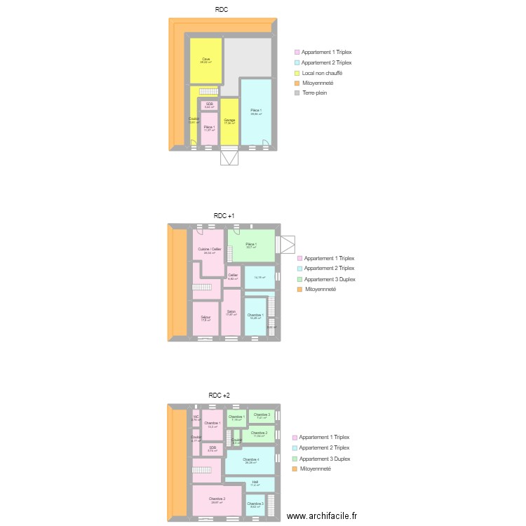 TRUPHEME GENEVIEVE. Plan de 35 pièces et 561 m2