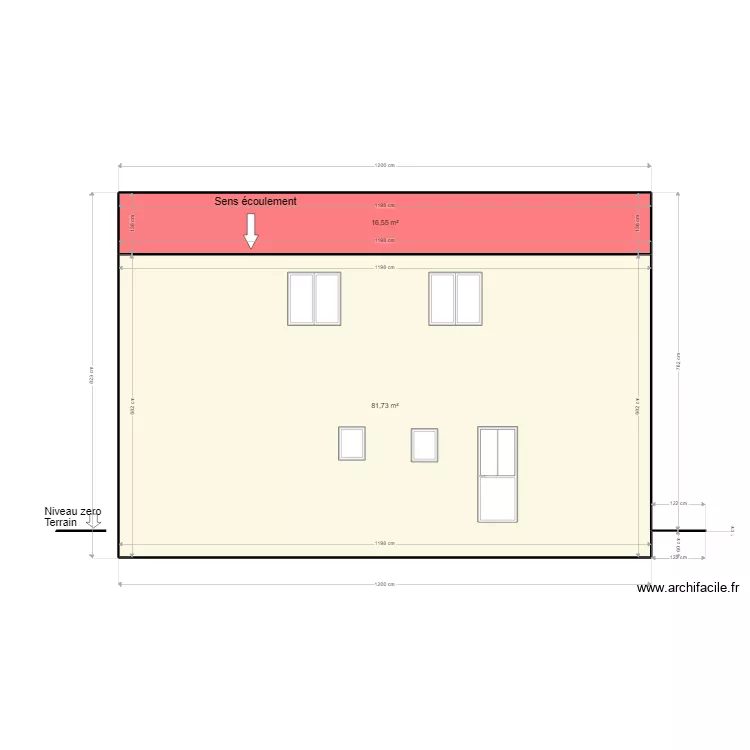 Fa&ccedil;ade Sud new. Plan de 