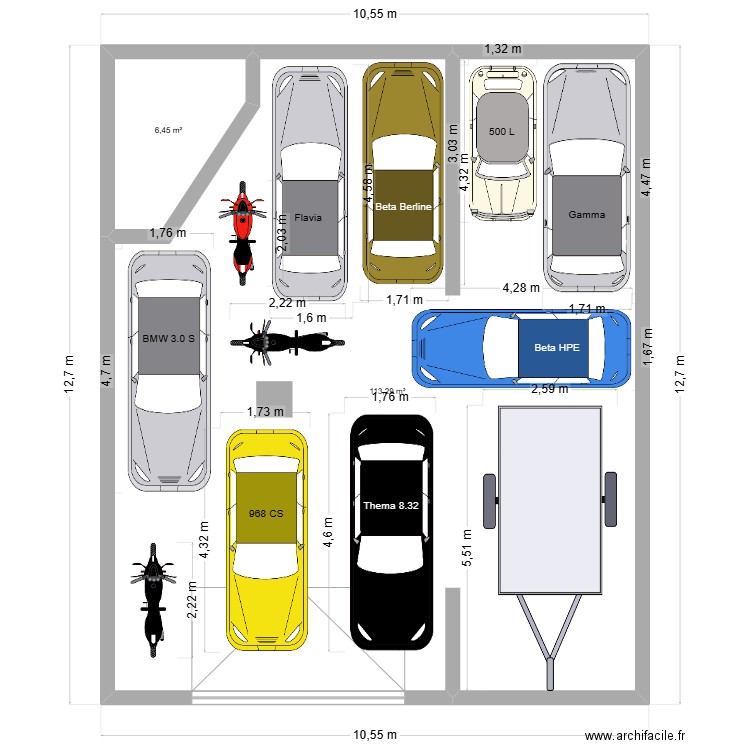 Box 2 Ste-croix v2. Plan de 2 pièces et 120 m2