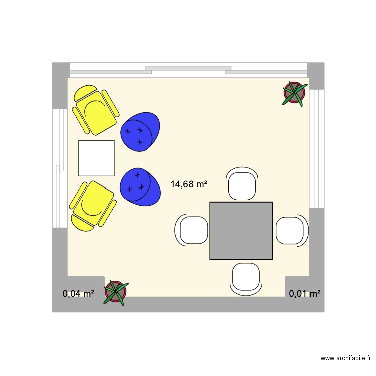 dispo ext. Plan de 3 pièces et 15 m2