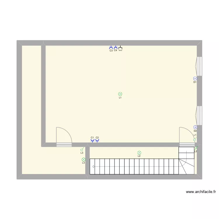 2EME. Plan de 3  et 57 m²