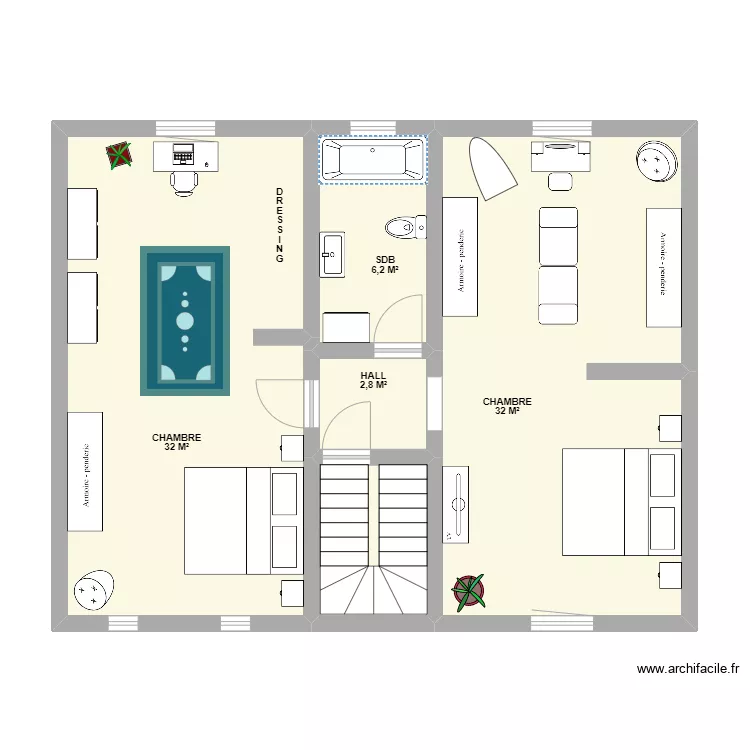 2&egrave;me ETAGE KARKAN. Plan de 