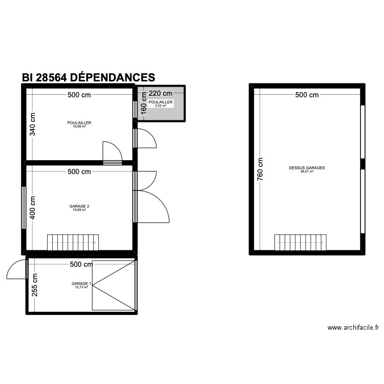 BI 28564. Plan de 30 pièces et 263 m2
