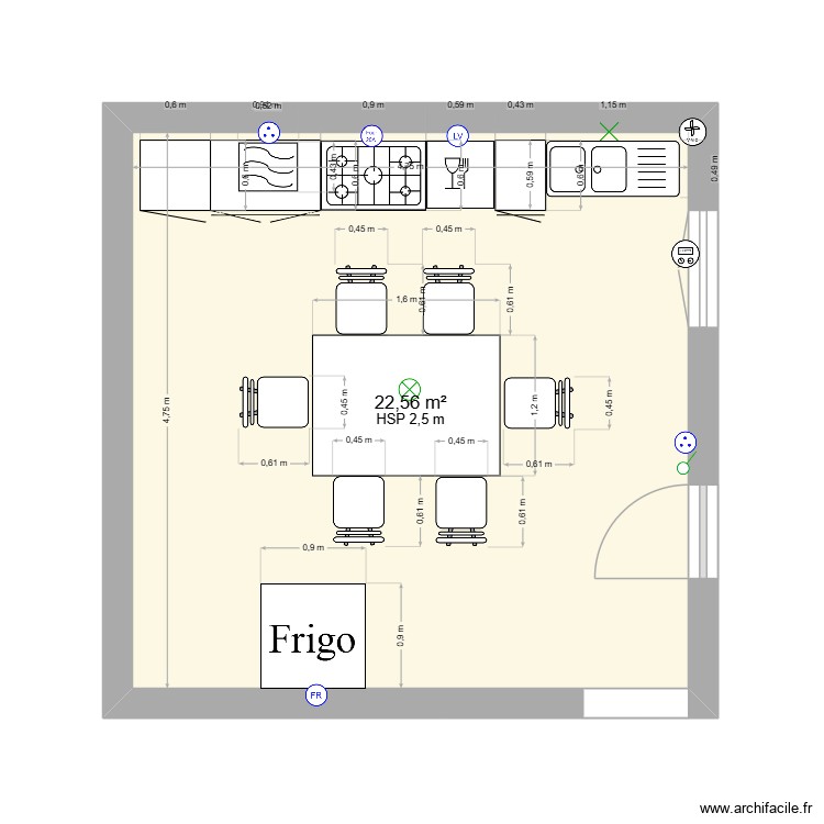 cuisine. Plan de 0 pièce et 0 m2