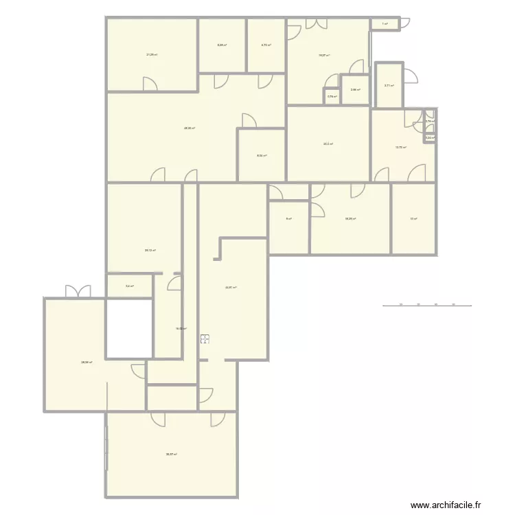 abattoire. Plan de 23  et 350 m²