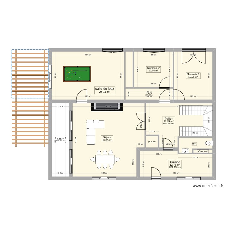 etage 1 avec transformation 2. Plan de 12 pièces et 135 m2