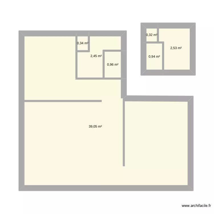 appart. Plan de 7  et 47 m²