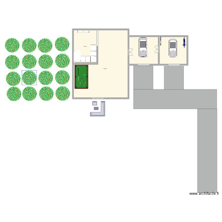 Maison. Plan de 4 pièces et 215 m2