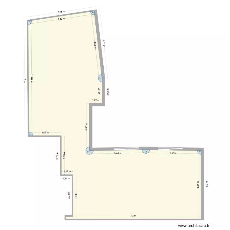 jardin. Plan de 1  et 164 m²
