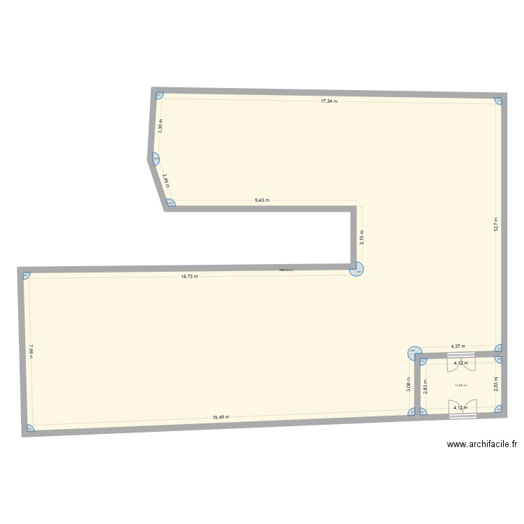 RDC SERREM MURS PERI. Plan de 2 pièces et 300 m2