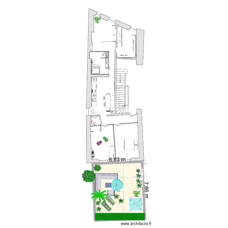 on casse. Plan de 1 pièce et 47 m2