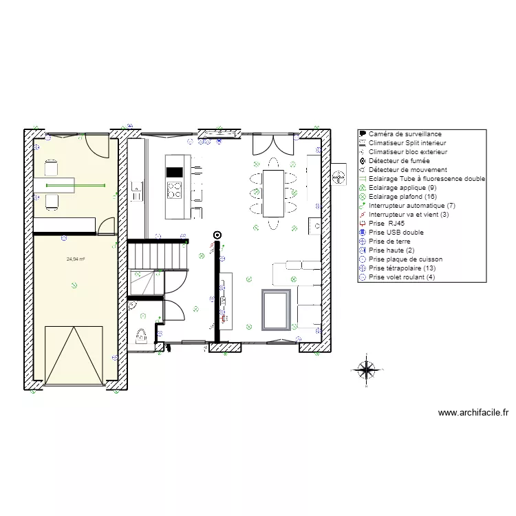 RDC apr&egrave;s 2. Plan de 1  et 25 m²