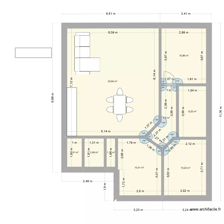 plan2. Plan de 9 et 91 m² plan2. Plan de 9 et 91 m²